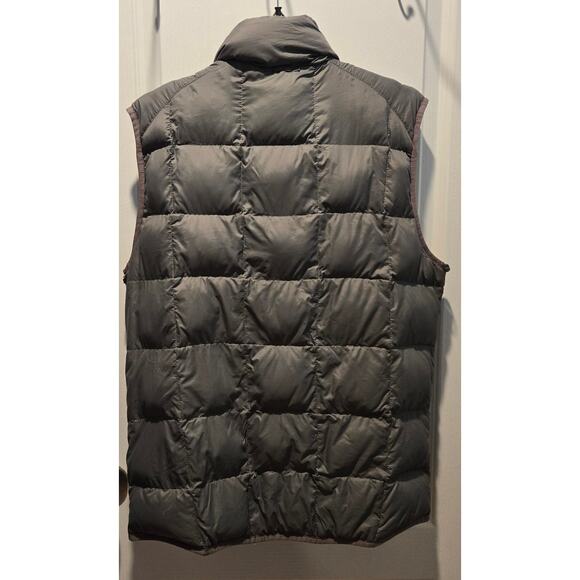 Eddie Bauer mens 700 fill power goose down vest sz M gray with neon green - Picture 2 of 5